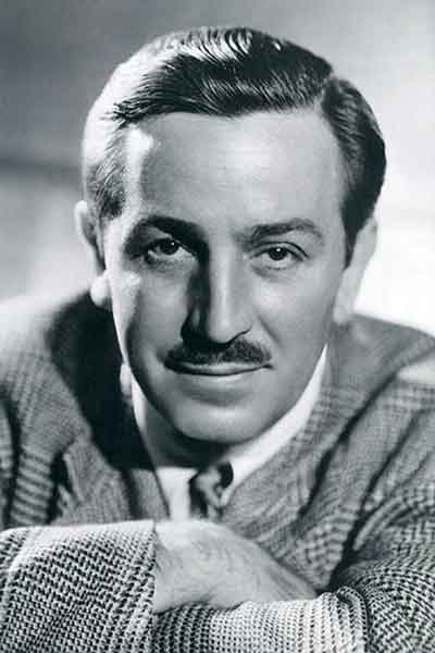 Zwart-wit portret van Walt Disney