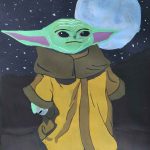 Goache painting Baby Yoda