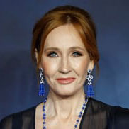 Portrait J.K. Rowling in fancy outfit